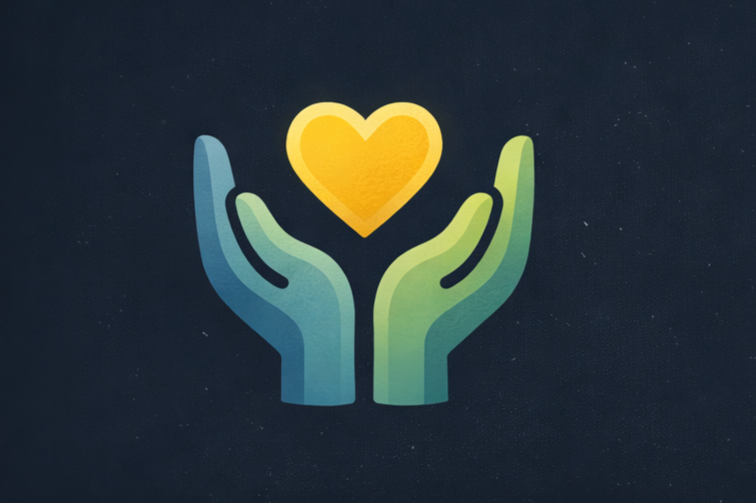 Ícone Núcleo Social – mãos e coração