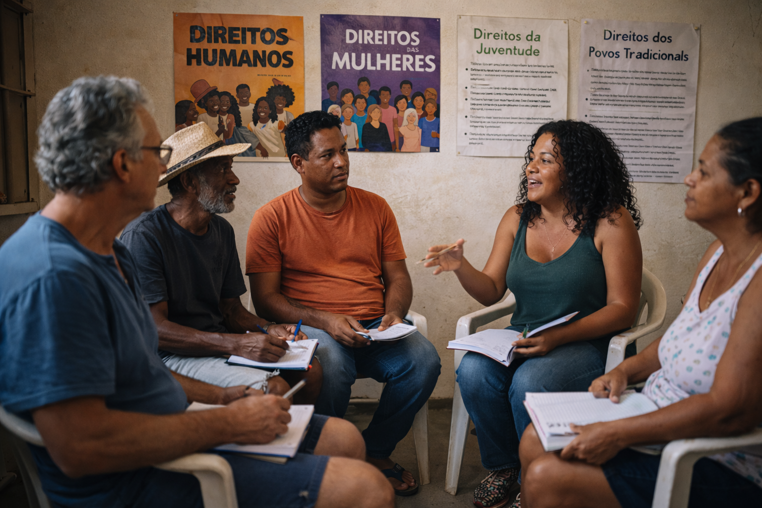 Ilustração de projetos sociais comunitários